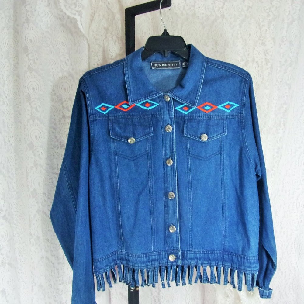 Denim Blue Jean Jacket Southwestern